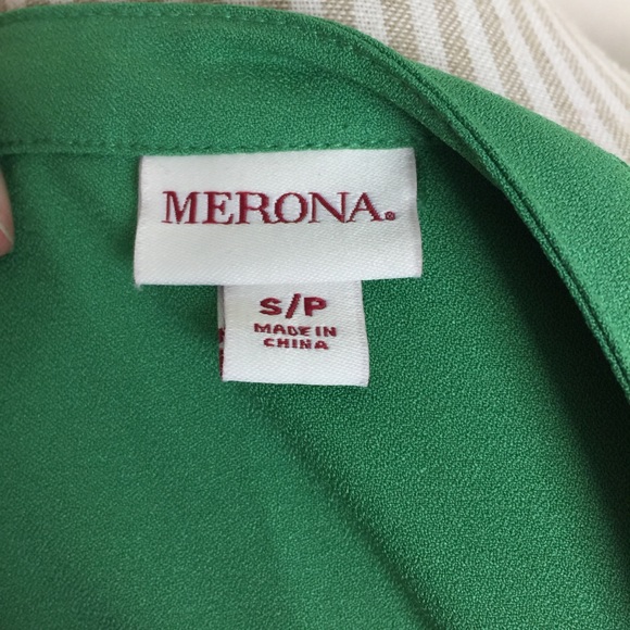 MERONA Dress Green High Low Midi w/ Tie Belt SMALL - Picture 6 of 7